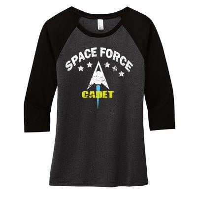 Space Force Cadet Women's Tri-Blend 3/4-Sleeve Raglan Shirt