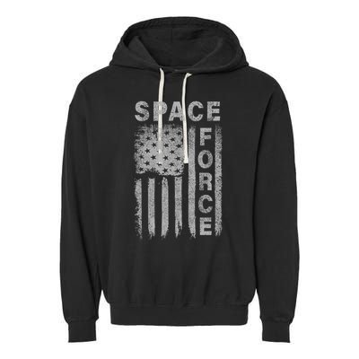 Space Force Grunge Flag Garment-Dyed Fleece Hoodie