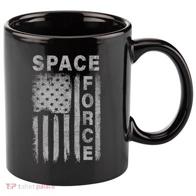 Space Force Grunge Flag 11oz C Handle Ceramic Mug
