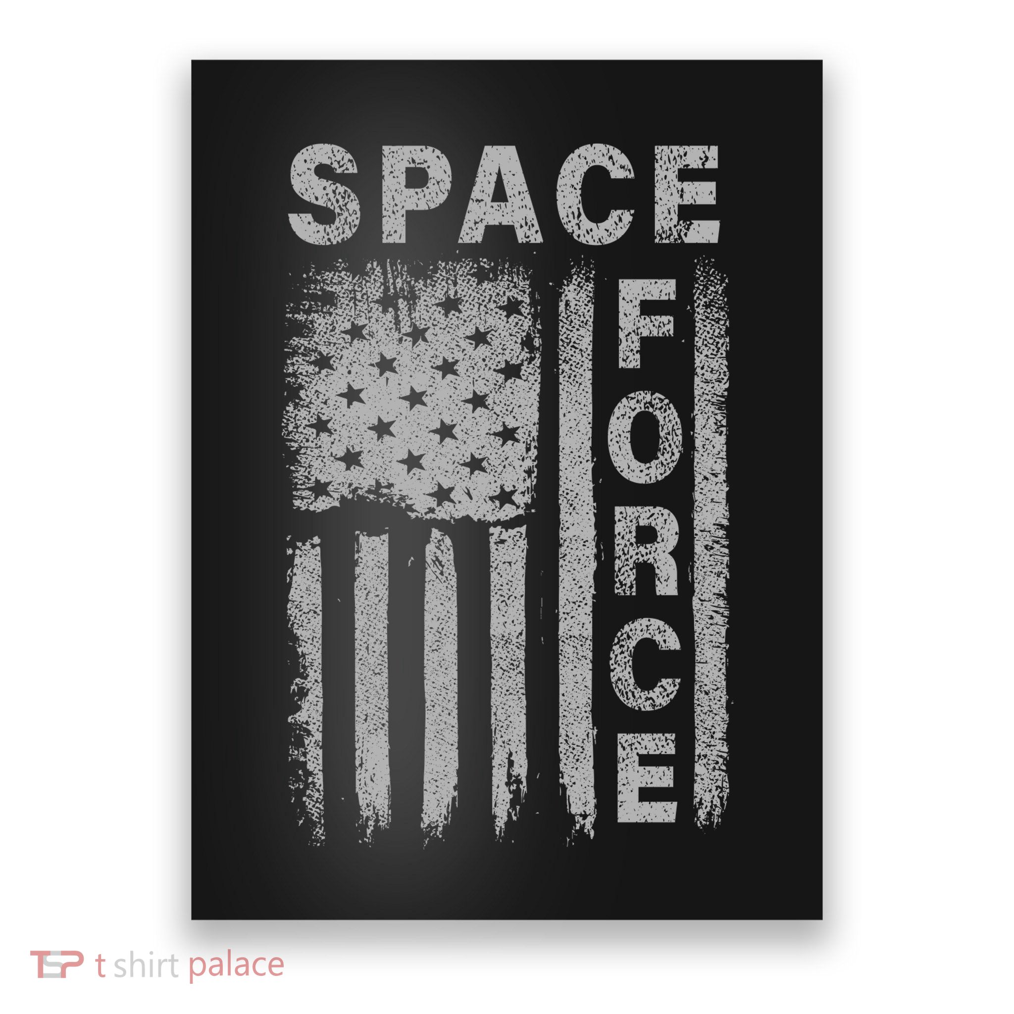 Space Force Grunge Flag Poster
