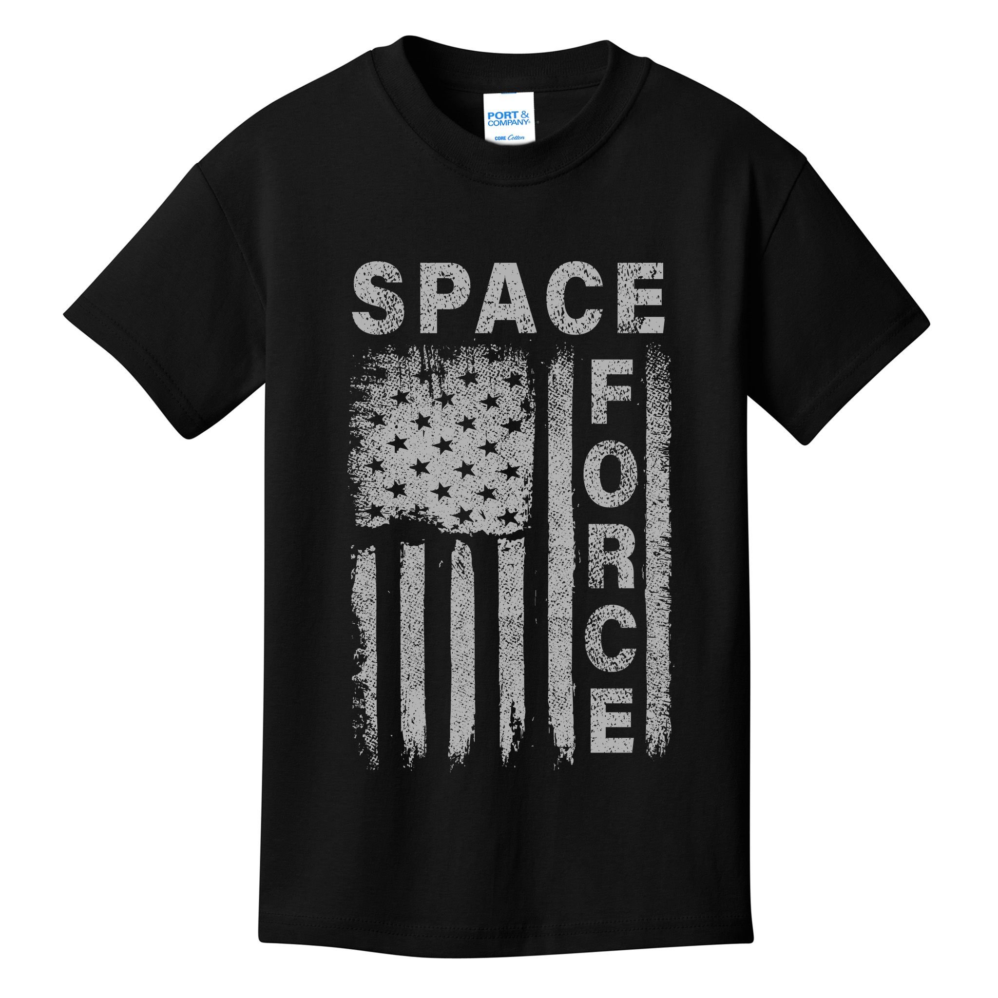 Space Force Grunge Flag Kids T-Shirt