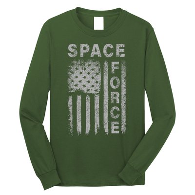 Space Force Grunge Flag Long Sleeve Shirt