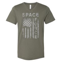 Space Force Grunge Flag V-Neck T-Shirt