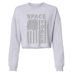 Space Force Grunge Flag Cropped Pullover Crew