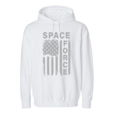 Space Force Grunge Flag Garment-Dyed Fleece Hoodie