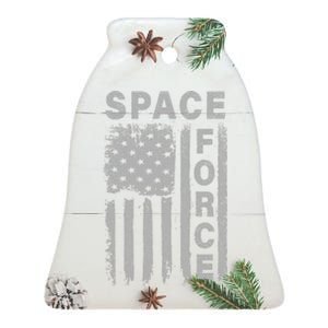 Space Force Grunge Flag Ceramic Bell Ornament