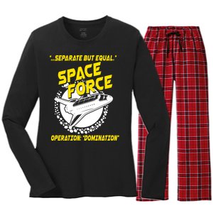 Space Force Operation Domination Women's Long Sleeve Flannel Pajama Set 