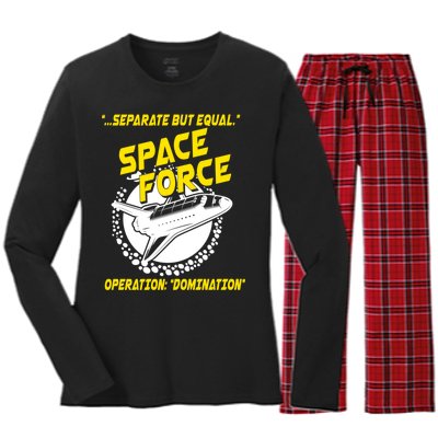 Space Force Operation Domination Women's Long Sleeve Flannel Pajama Set 