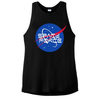 Space Force USA United States Logo Ladies PosiCharge Tri-Blend Wicking Tank