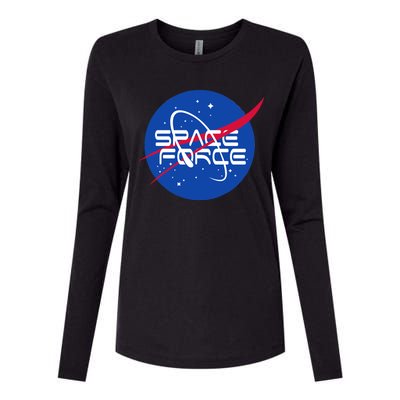 Space Force USA United States Logo Womens Cotton Relaxed Long Sleeve T-Shirt