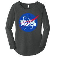 Space Force USA United States Logo Women's Perfect Tri Tunic Long Sleeve Shirt