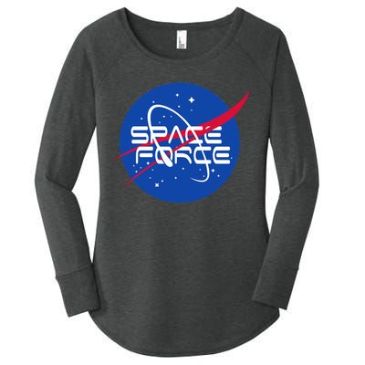 Space Force USA United States Logo Women's Perfect Tri Tunic Long Sleeve Shirt