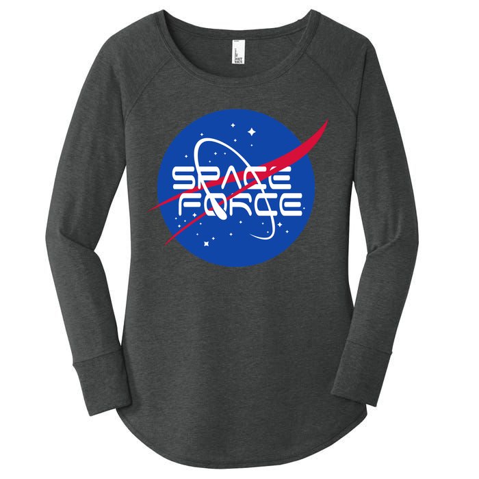 Space Force USA United States Logo Women's Perfect Tri Tunic Long Sleeve Shirt