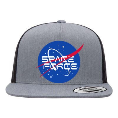 Space Force USA United States Logo Flat Bill Trucker Hat