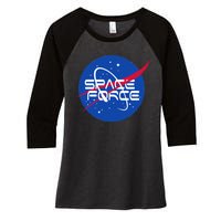 Space Force USA United States Logo Women's Tri-Blend 3/4-Sleeve Raglan Shirt