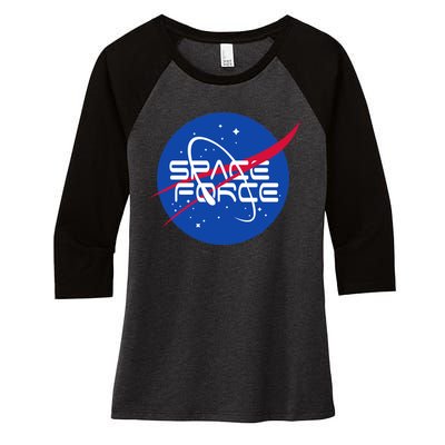 Space Force USA United States Logo Women's Tri-Blend 3/4-Sleeve Raglan Shirt