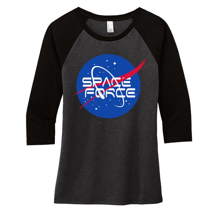 Space Force USA United States Logo Women's Tri-Blend 3/4-Sleeve Raglan Shirt