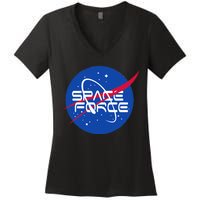 Space Force USA United States Logo Women's V-Neck T-Shirt