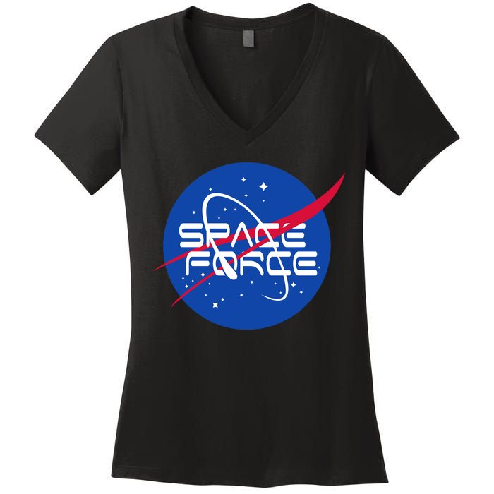 Space Force USA United States Logo Women's V-Neck T-Shirt