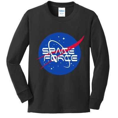 Space Force USA United States Logo Kids Long Sleeve Shirt