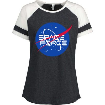 Space Force USA United States Logo Enza Ladies Jersey Colorblock Tee