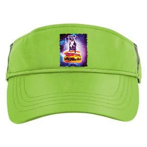 Space Galaxy Pitbull Riding Cheeseburger Adult Drive Performance Visor