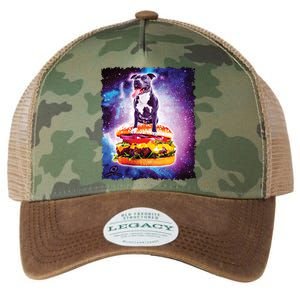 Space Galaxy Pitbull Riding Cheeseburger Legacy Tie Dye Trucker Hat