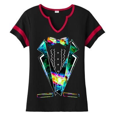 Space Galaxy Tuxedo Ladies Halftime Notch Neck Tee