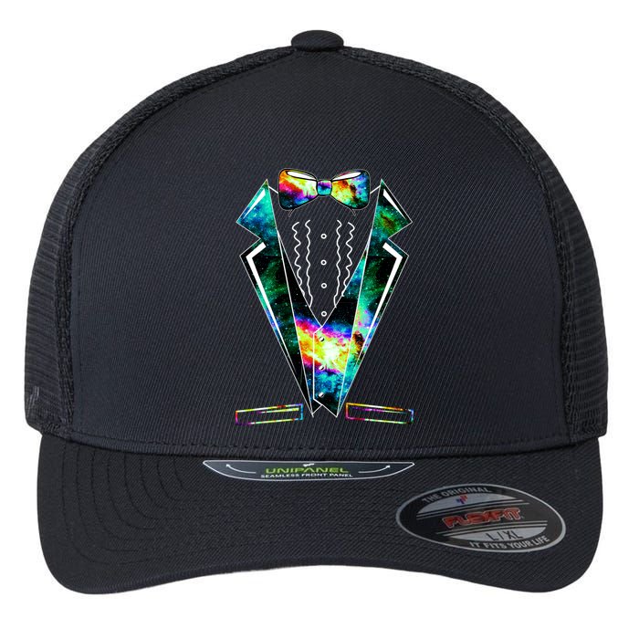 Space Galaxy Tuxedo Flexfit Unipanel Trucker Cap