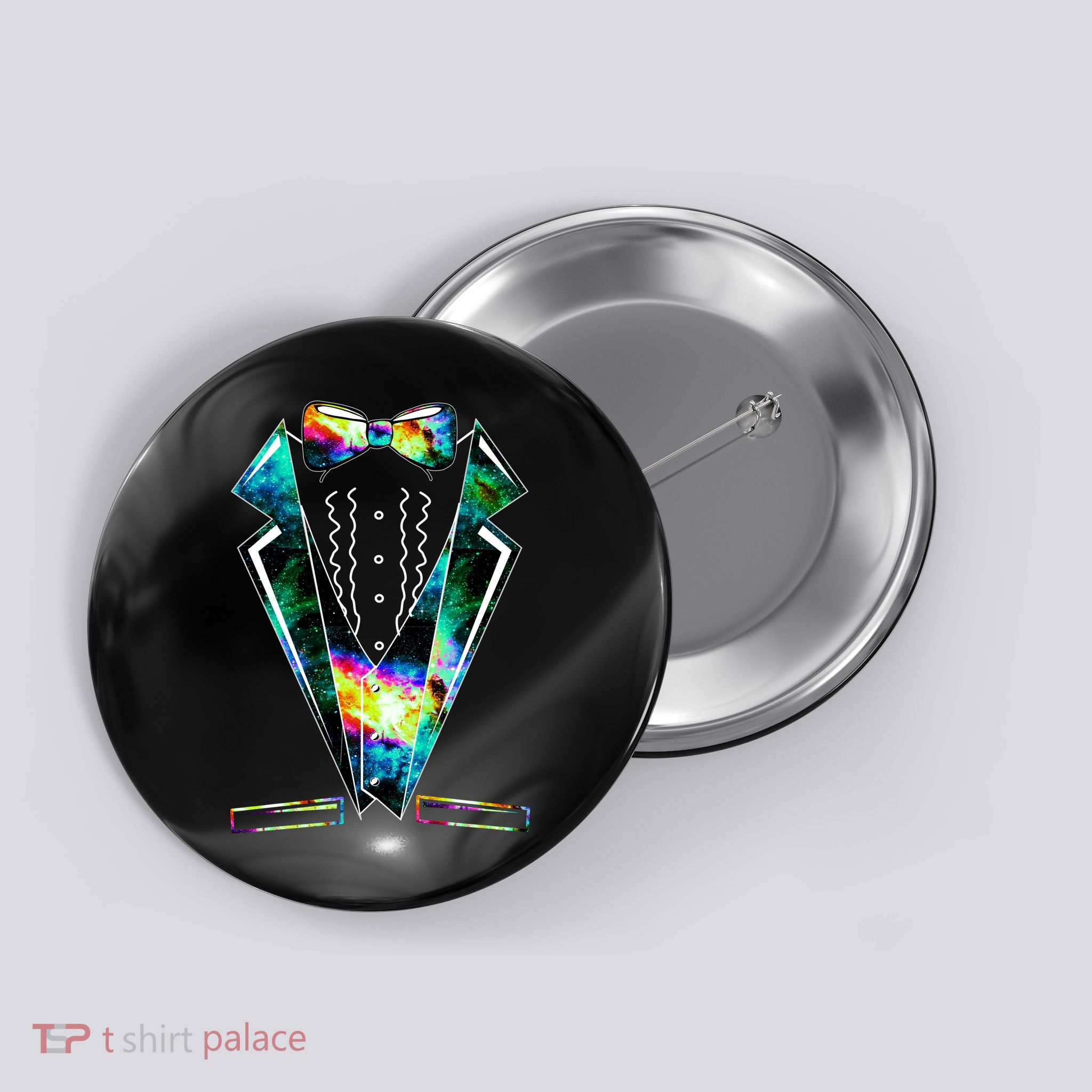 Space Galaxy Tuxedo Button