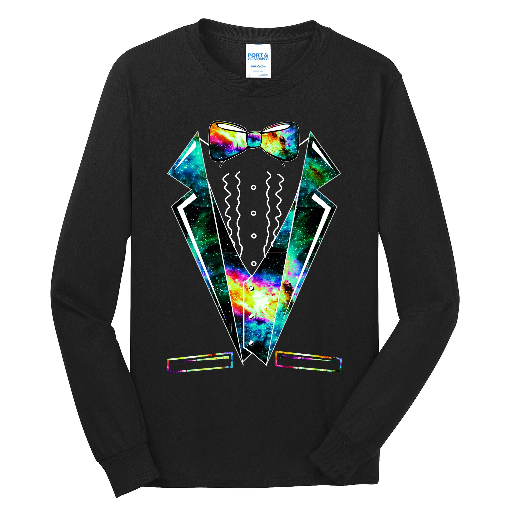 Space Galaxy Tuxedo Tall Long Sleeve T-Shirt