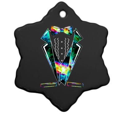 Space Galaxy Tuxedo Ceramic Star Ornament