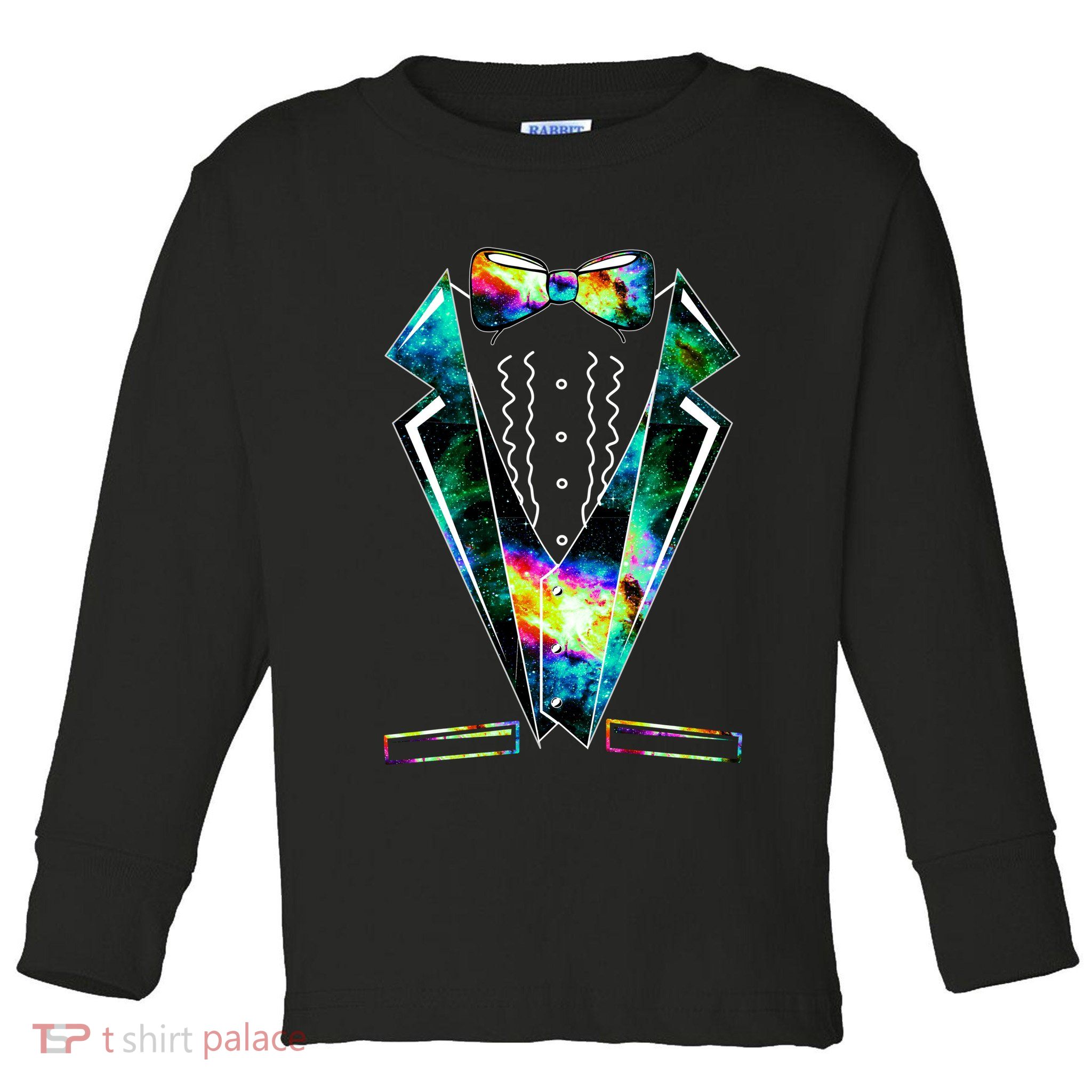 Space Galaxy Tuxedo Toddler Long Sleeve Shirt