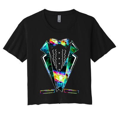 Space Galaxy Tuxedo Crop Top