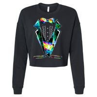 Space Galaxy Tuxedo Cropped Pullover Crew