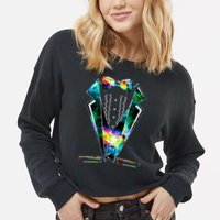 Space Galaxy Tuxedo Cropped Pullover Crew