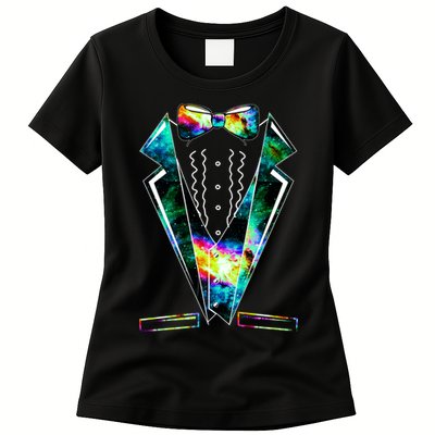 Space Galaxy Tuxedo Womens T-Shirt