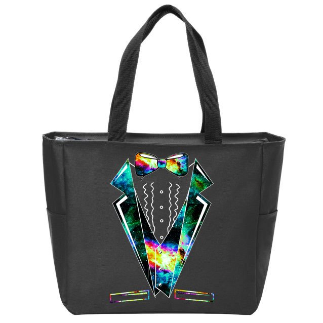 Space Galaxy Tuxedo Zip Tote Bag