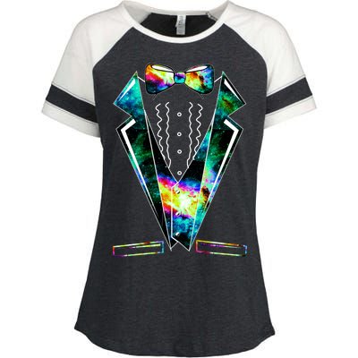 Space Galaxy Tuxedo Enza Ladies Jersey Colorblock Tee