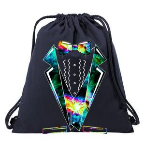 Space Galaxy Tuxedo Drawstring Bag