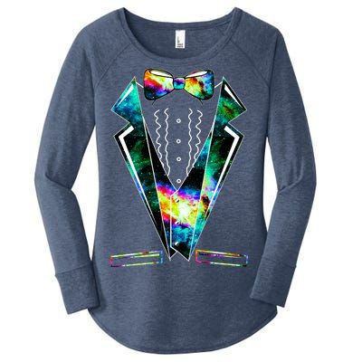 Space Galaxy Tuxedo Women's Perfect Tri Tunic Long Sleeve Shirt