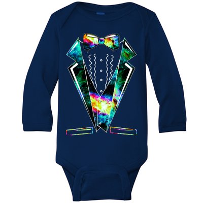 Space Galaxy Tuxedo Baby Long Sleeve Bodysuit