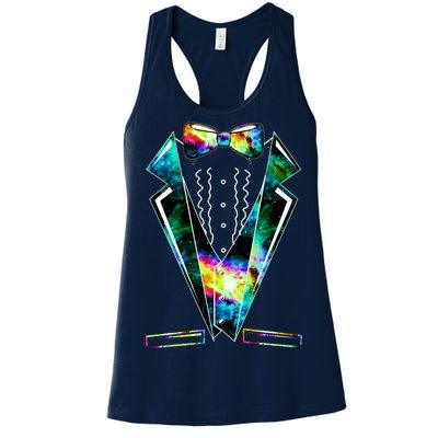 Space Galaxy Tuxedo Women's Racerback Tank