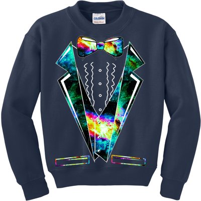 Space Galaxy Tuxedo Kids Sweatshirt