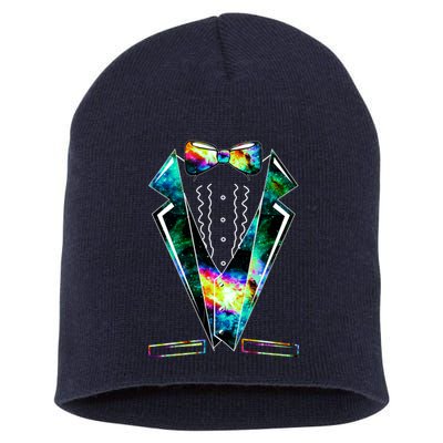 Space Galaxy Tuxedo Short Acrylic Beanie