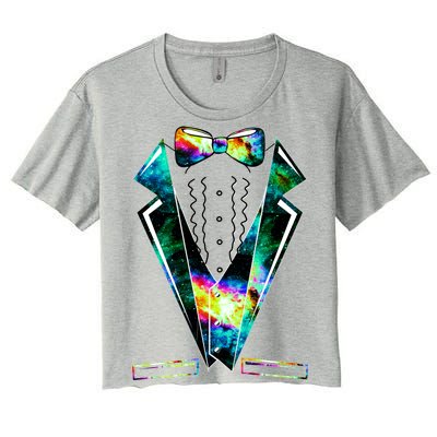 Space Galaxy Tuxedo Women's Crop Top Tee