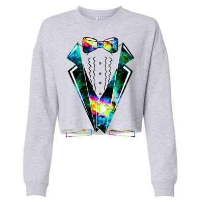 Space Galaxy Tuxedo Cropped Pullover Crew