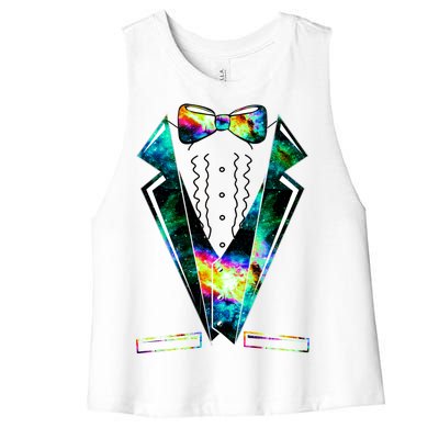 Space Galaxy Tuxedo Women's Racerback Cropped Tank