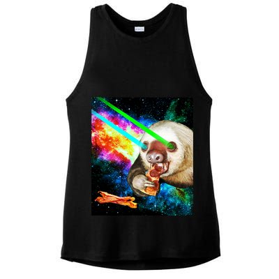 Space Hunger Dinner In Space Sloth Laser Pizza Ladies PosiCharge Tri-Blend Wicking Tank