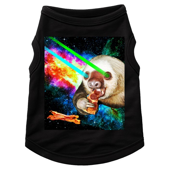 Space Hunger Dinner In Space Sloth Laser Pizza Doggie Tank